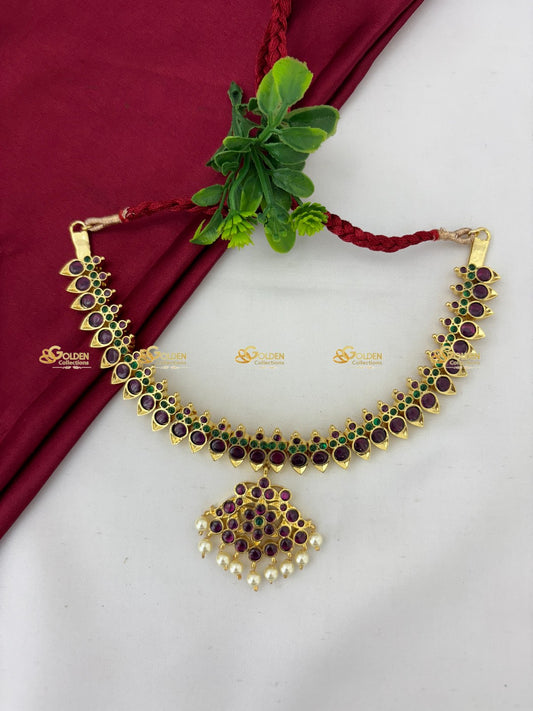 Premium Kemp Short Necklace Real Kemp Stone Brass Jewelry Color: Kemp Style: Kemp Short Necklace Image 2