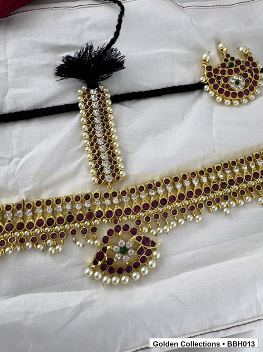 Angled product view of Real Kemp Dance Headset with Sun Moon Hair Ornaments from Golden Collections