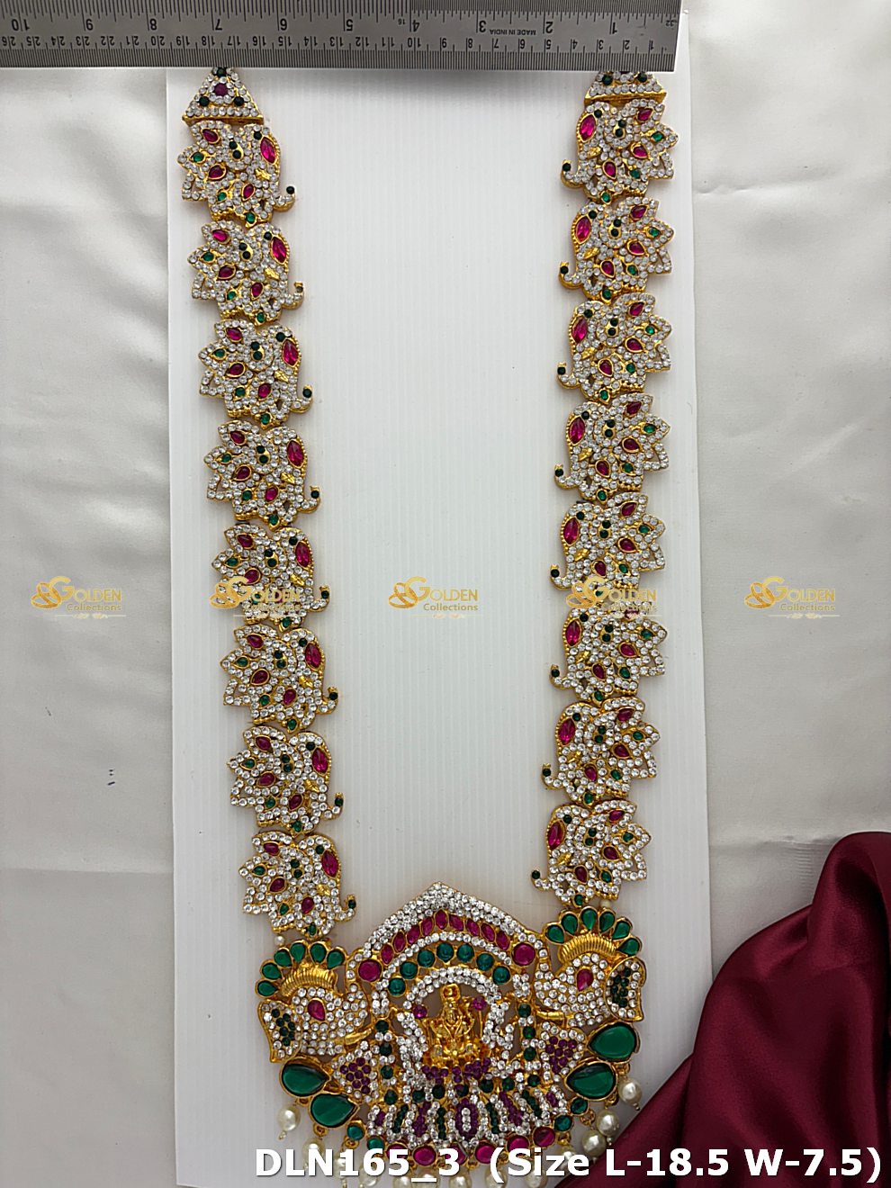 Ruby Radiance Long Harams With Ruby Accents Dln 165_3