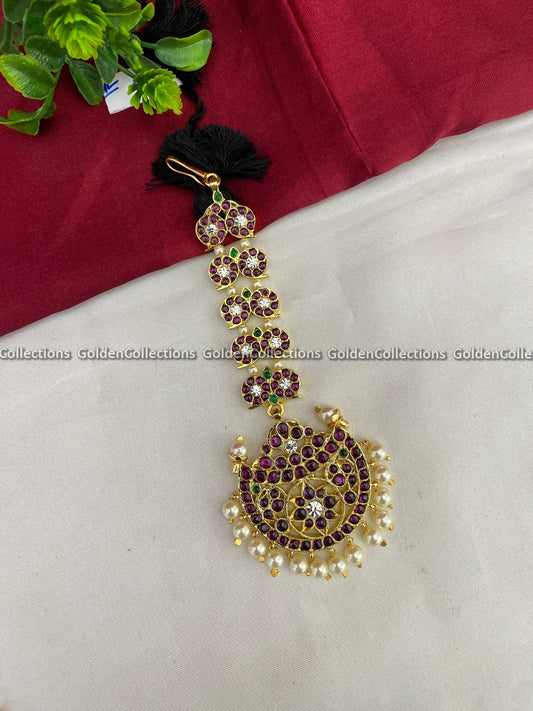 Shop Kemp Mang Tika Online Perfect For Bharatanatyam Color: Kemp Style: Maang Tikka Image 2