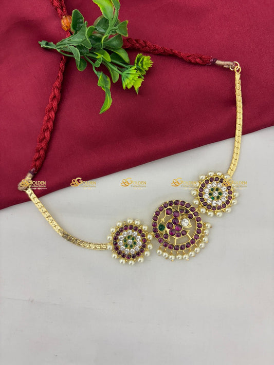 Shop Kemp Short Necklaces For Bharatanatyam Dance Performance Color: Kemp Style: Kemp Short Necklace Image 2