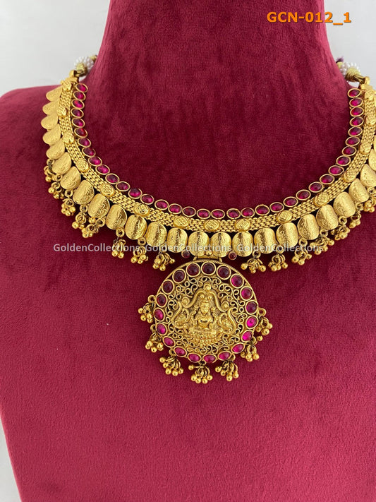 South Indian Necklace : One Gram Temple Jewellery Online GoldenCollections 2
