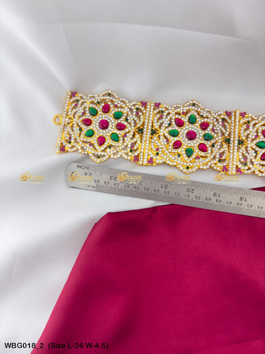 Stone Vaddanam For Deity Goldencollections Size: 26 x 4.5, Color: Multi, Style: Stone Waist Belt Image 2