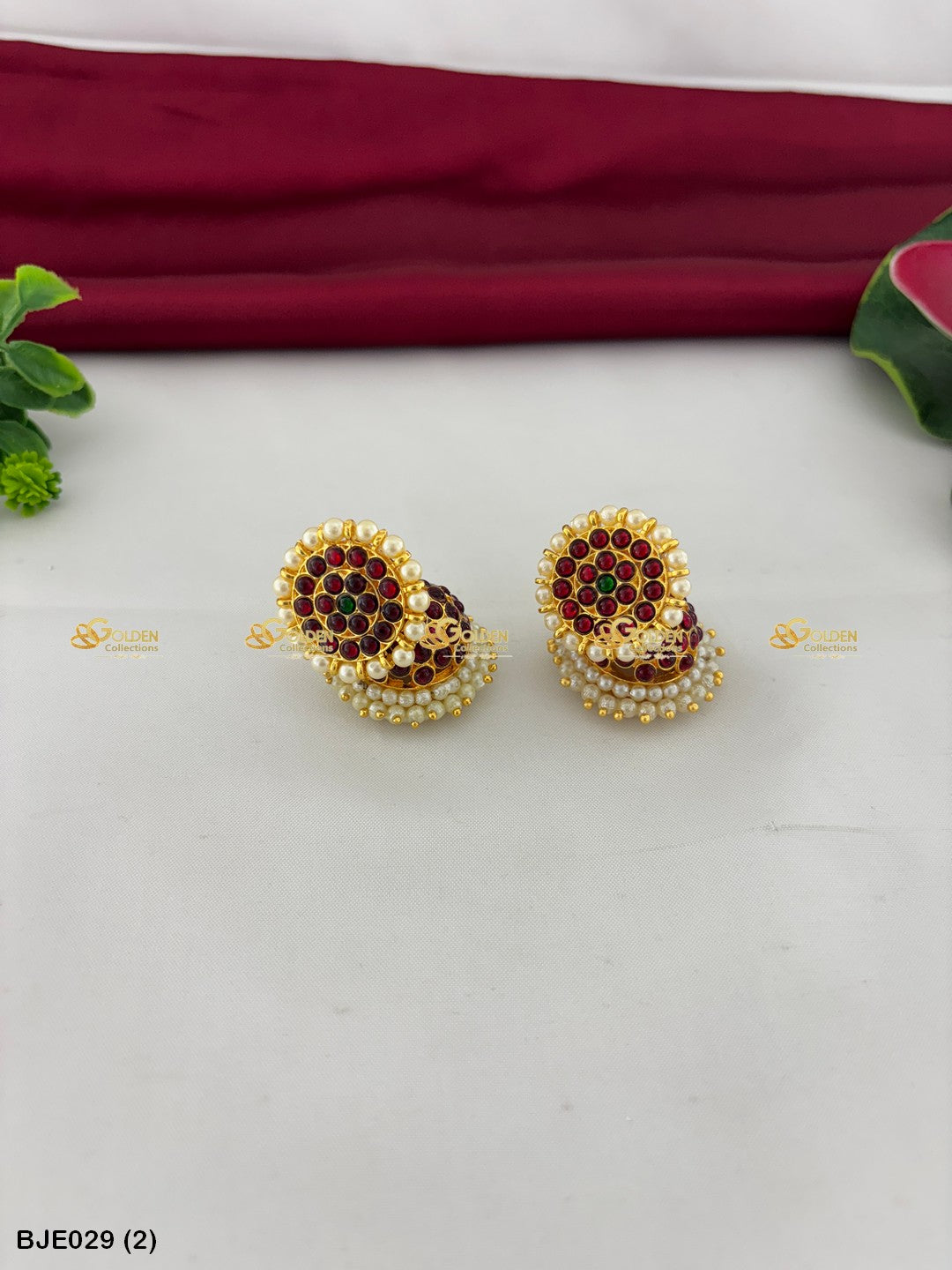 Temple Jewelry Earrings For Bharatanatyam Color: Multi, Style: Bharatanatyam Earrings Image 1
