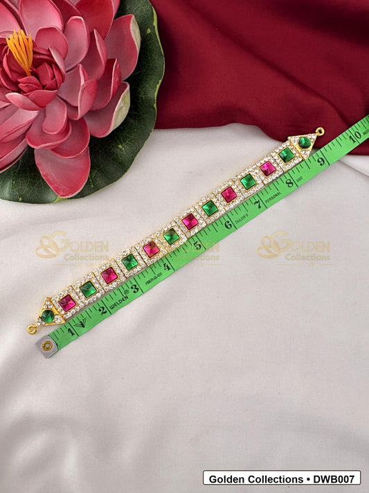 Measurement and scale view of Thin Deity Waist Belt Vaddanam for Idols for fit checking