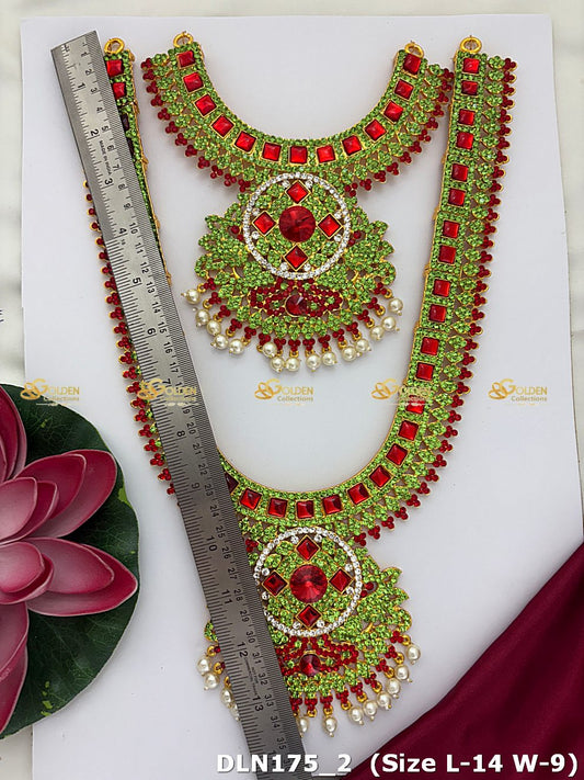 Traditional Amman Stone Long Necklace Exclusive Design Dln 175_2