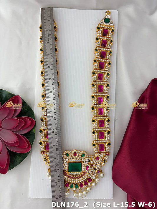 Traditional Amman Stone Long Necklace Goldencollections Dln 176_2