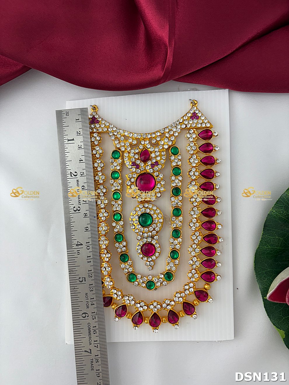Amman / Ammavaru Stone Chest Necklace DSN131 for Venkateshwara and goddess idol chest alankaram image 3