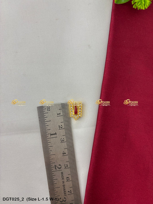 Traditional Balaji Namam With Cz Stones Forehead Tilak Size: 1.5 x 1, Color: Multi, Style: Balaji Namam Image 2