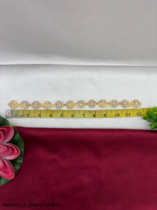 Traditional Goddess Hip Belt Goldencollections Size: 12 x 1, Color: White, Style: Stone Waist Belt Image 2