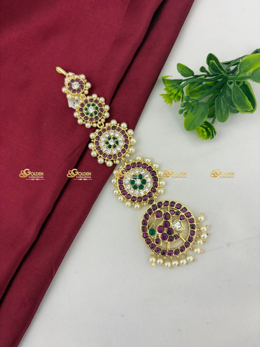 Traditional Kemp Mang Tika Bharatanatyam Dance Jewelry Size: Kemp, Color: Kemp Mang Tikka, Style: Image 2