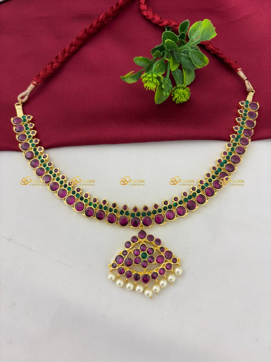 Traditional Kemp Short Necklace Brass Jewelry With Real Kemp Stones Color: Kemp Style: Kemp Short Necklace Image 2