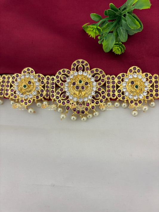 Traditional Kemp Waistbelt Bharatanatyam Vaddanam Jewelry Size: Kemp, Color: Kemp Belt, Style: Image 2