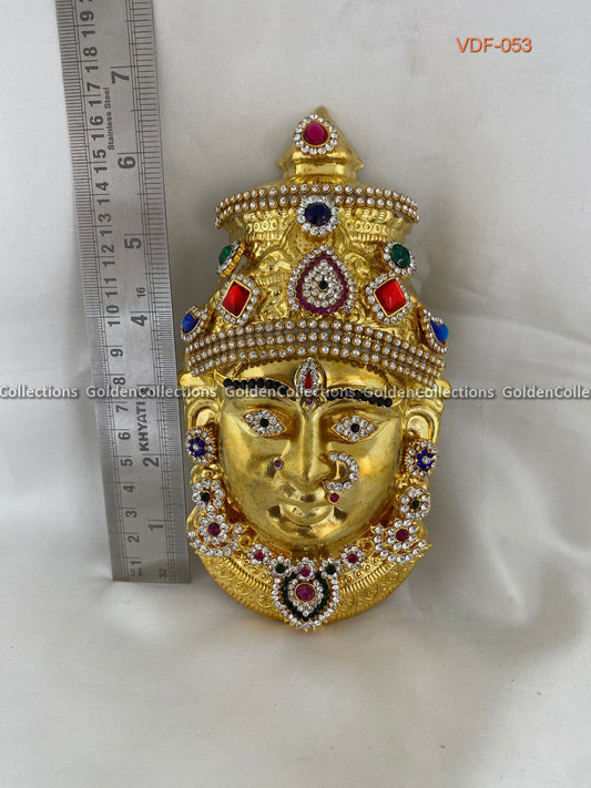Varalakshmi Ammavaru Brass Face 6.5 in VDF053 deity face for pooja alankaram image 2