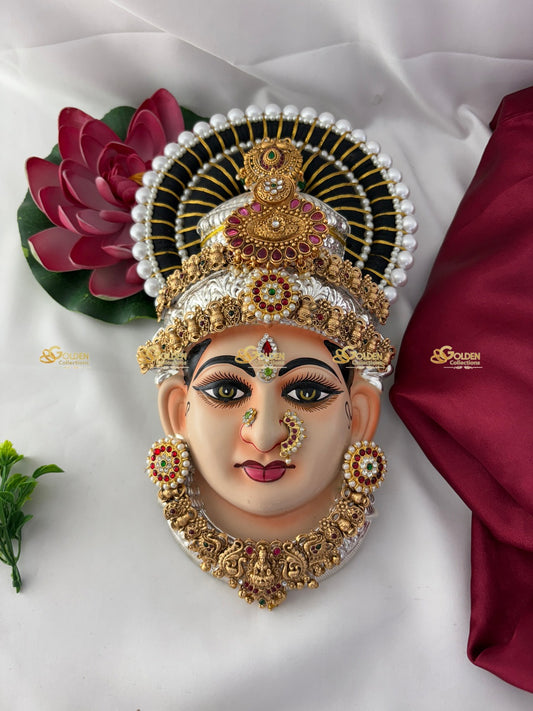 Tanjore Varalakshmi Face On German Silver GoldenCollections VDF-038