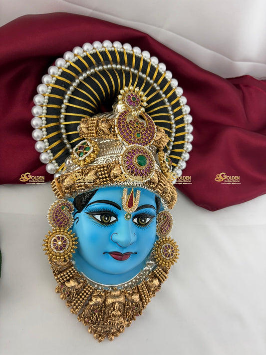 Vishnu / Balaji Face VVF001 deity face for pooja alankaram image 2