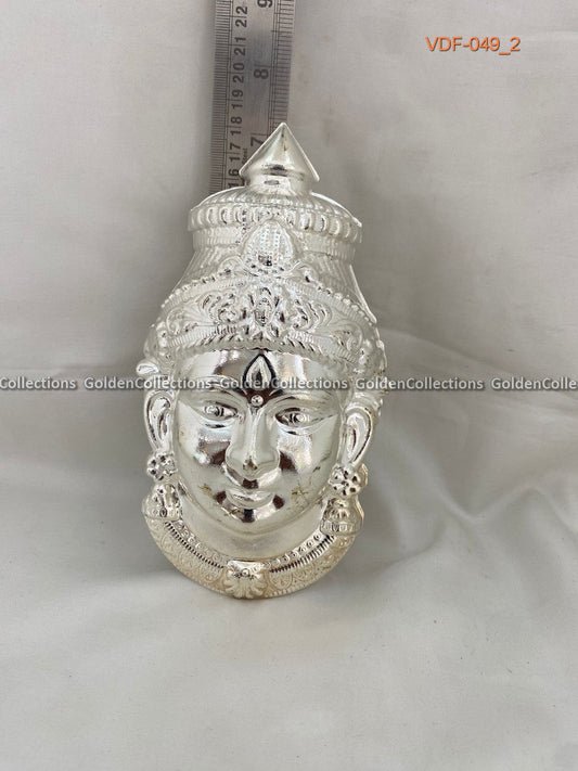 Varalakshmi Ammavaru German Silver Face 7.25 in VDF049 deity face for pooja alankaram image 2