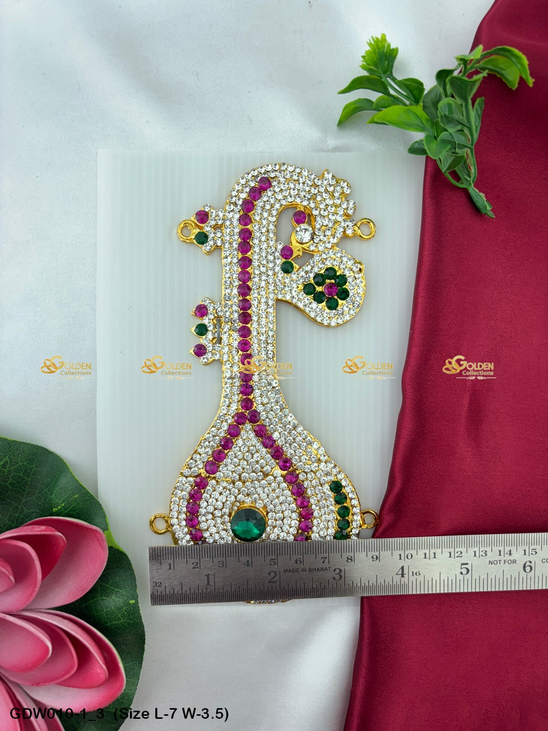 Veena For Goddess Saraswathi Ganesha Veenai Idol Decoration Size: 7 x 3.5, Color: Multi, Style: Veena Image 3