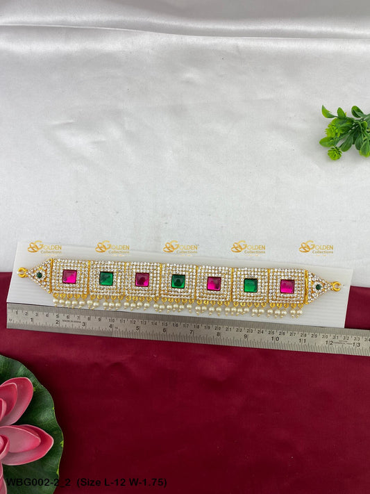 Deity Vaddanam Waist Belt with Stone Work WBG-002 Waist Belts deity alankaram image 8