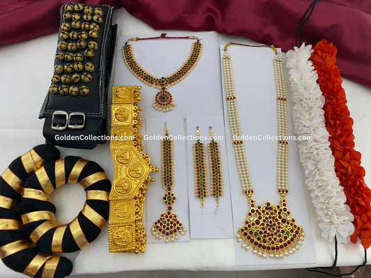 Bharatanatyam Jewellery Full Set by GoldenCollections BDS-036 , bharatanatyam temple jewellery set
