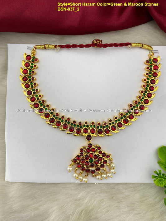 Bharatanatyam Short Necklace Authentic Designs Bsn037 2