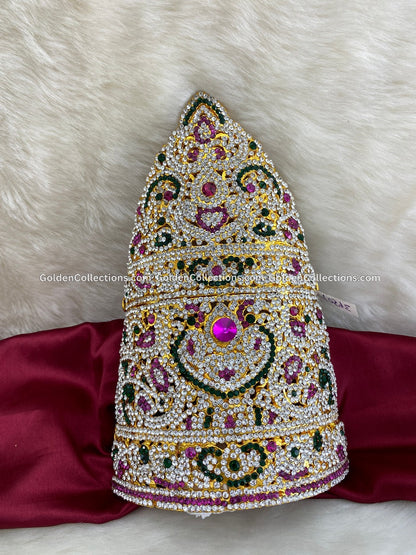 Divine Stone Crown Mukut for Deity Alangaram - Buy Now - DGC-0192