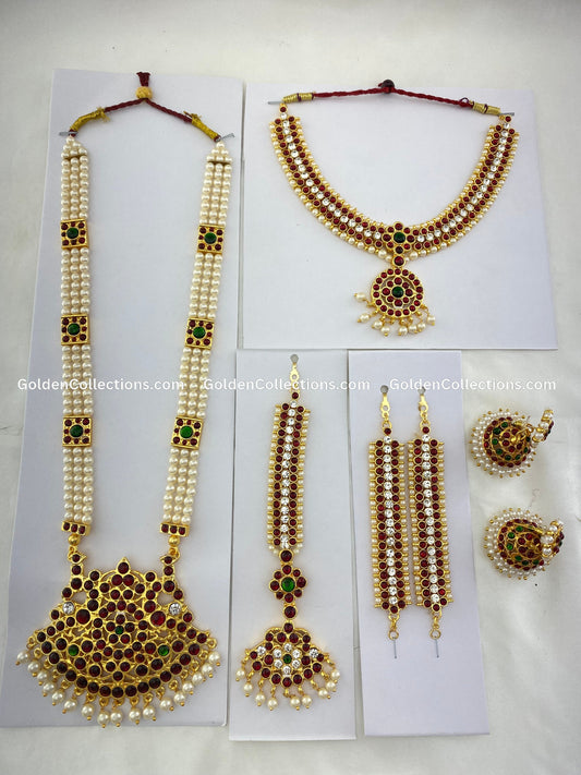 Exquisite Bharatanatyam Dance Jewelry by GoldenCollections BDS-029, bharatanatyam ornaments