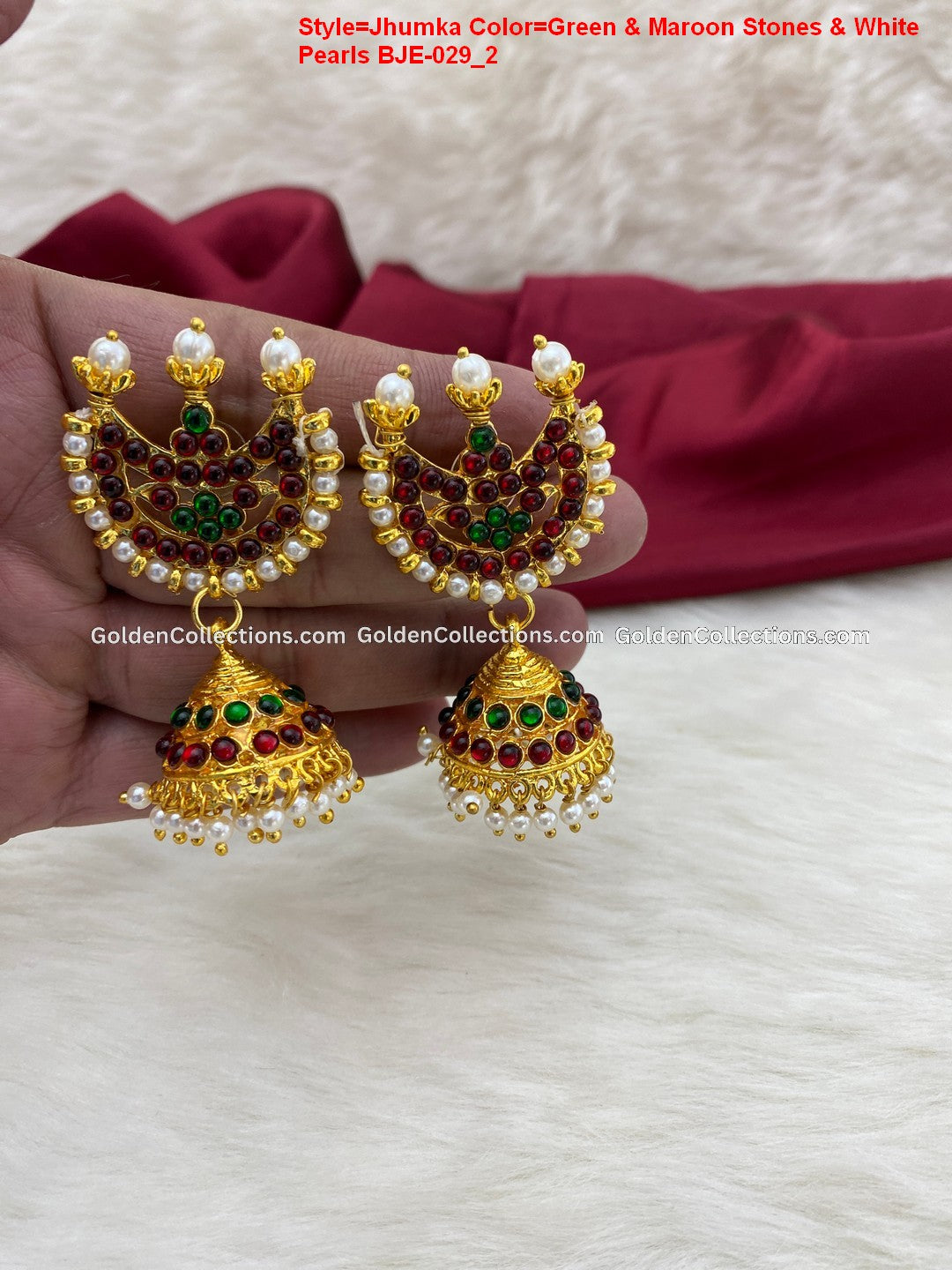 Temple jewelry earrings for Bharatanatyam BJE-029 2