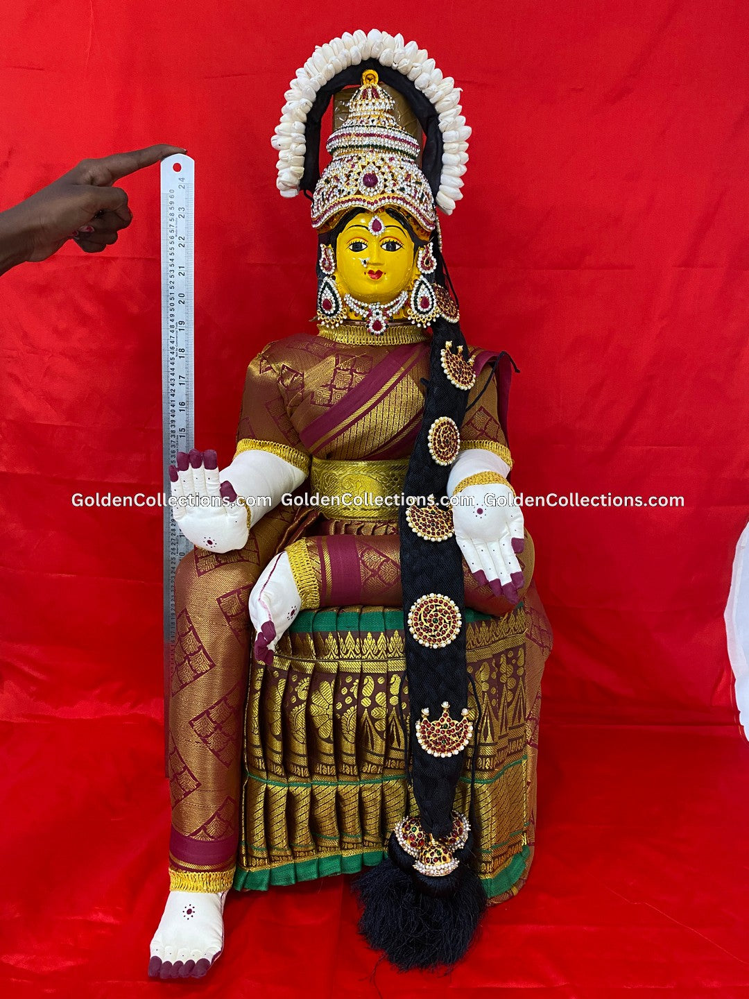 Varalakshmi Amman Idol Full Set 26 in Maroon VVD103 for Varalakshmi Vratham pooja image 2