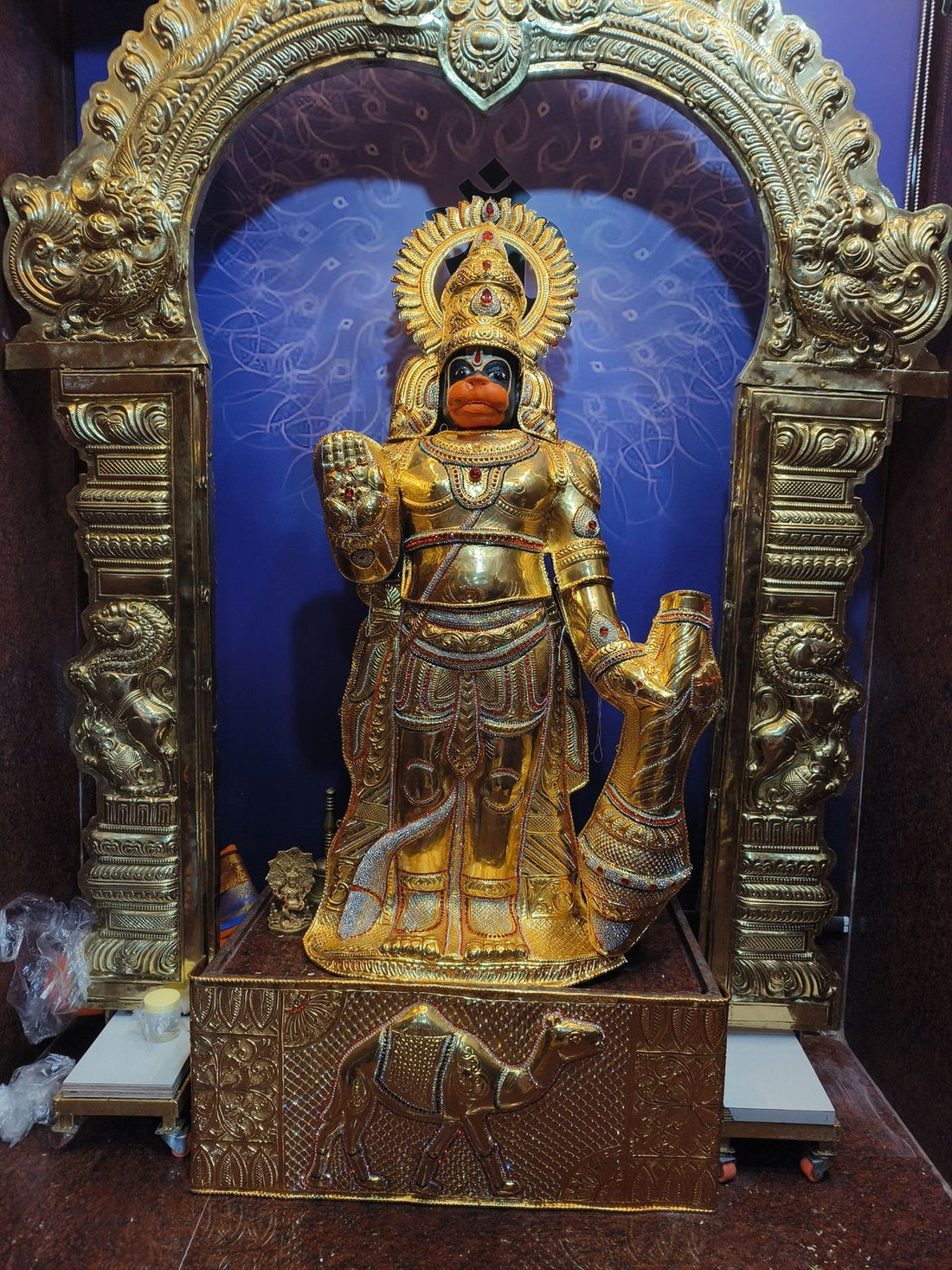 Hanuman Jayanti alankaram at Sri Vijaya Vinayaka Swamy Temple Malkajgiri with Golden Collections deity jewellery