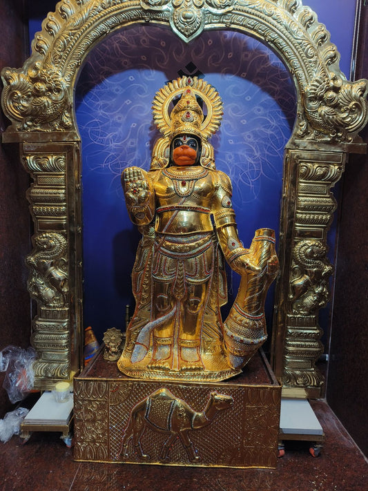 Hanuman Jayanti alankaram at Sri Vijaya Vinayaka Swamy Temple Malkajgiri with Golden Collections deity jewellery