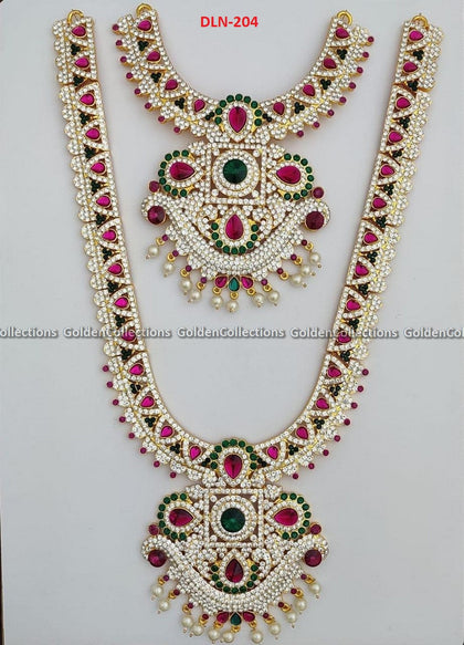 Deity necklaces and harams at Golden Collections