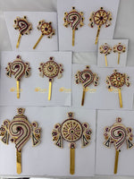 Stone Shankh Chakra | Gold Plated Shanku Chakra for Vishnu and Perumal by GoldenCollections