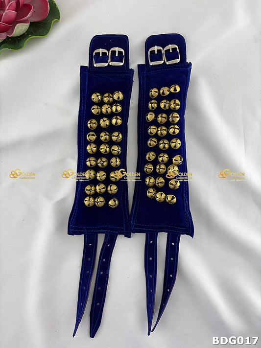 Bharatanatyam Ghungroo Salangai 3-Line Blue BDG-017 for Bharatanatyam and Kuchipudi dance