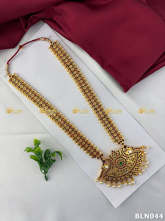 Bharatanatyam Classical Gold Necklace BLN044