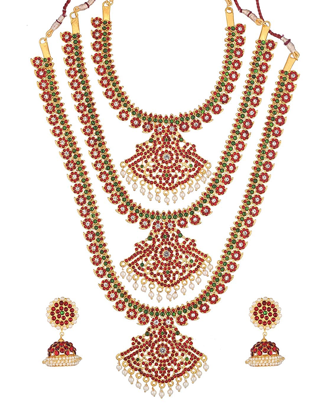 Bharatanatyam Classical Mango Temple Necklace Haram - Goldencollections