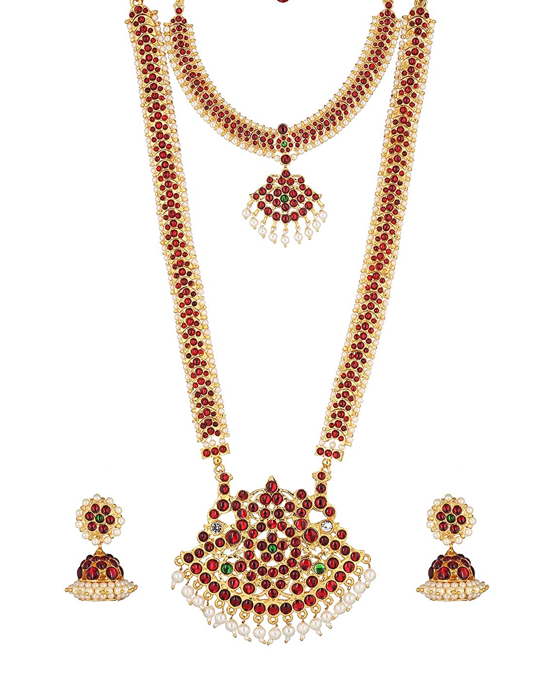 Bharatanatyam Classical kempu  Long Necklace Haram Goldencollections