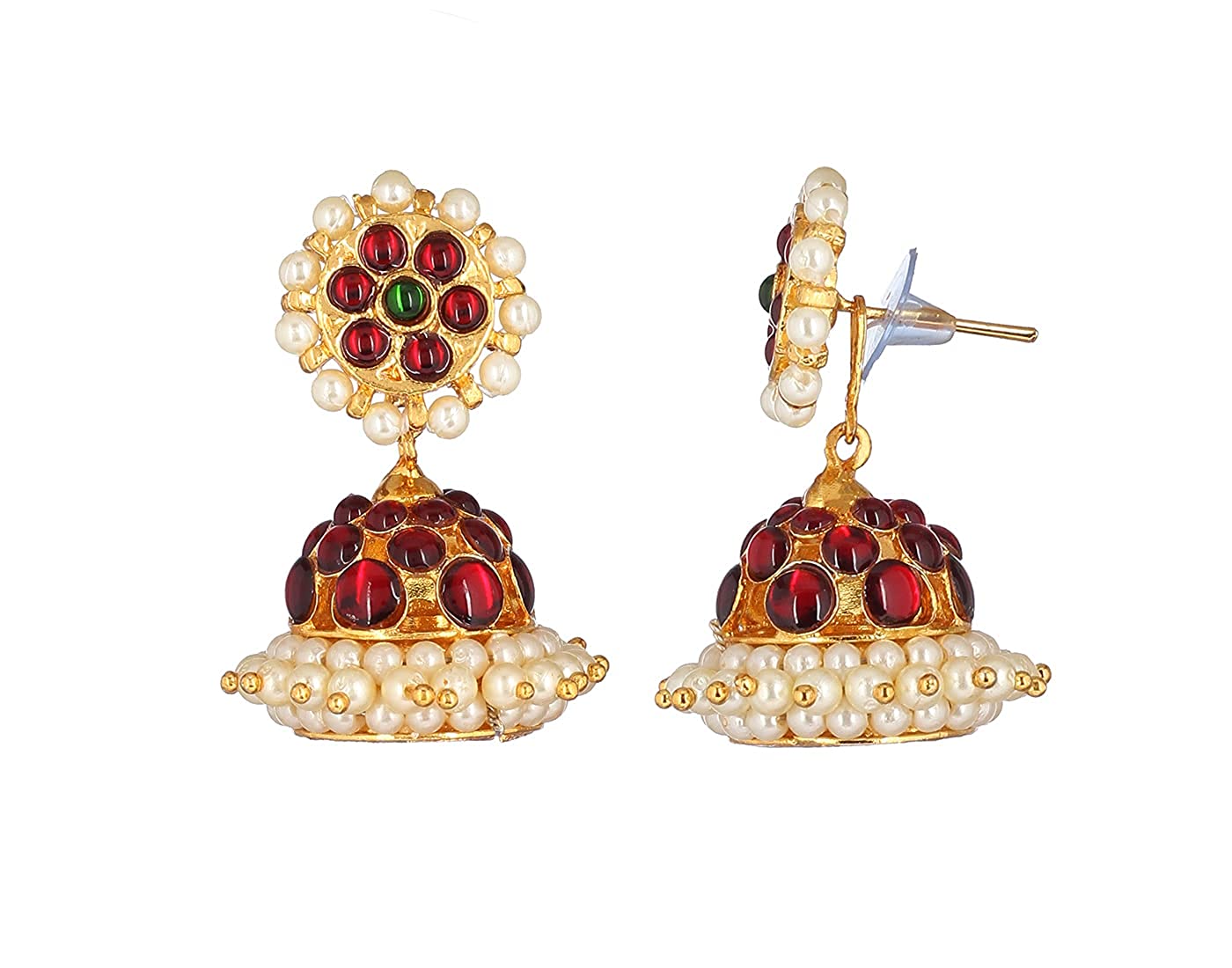 Bharatanatyam Earrings With Pearls Goldencollections