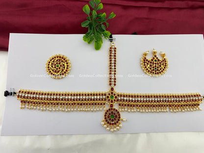 Bharatanatyam Headset Nethichutti with Kemp Stones BHS-001 for Bharatanatyam and Kuchipudi dance