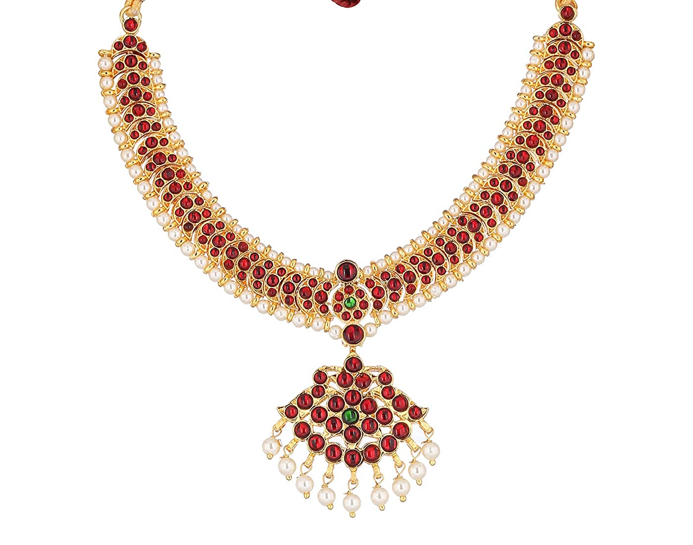 Bharatanatyam Antique Pearls Necklace Set Goldencollections