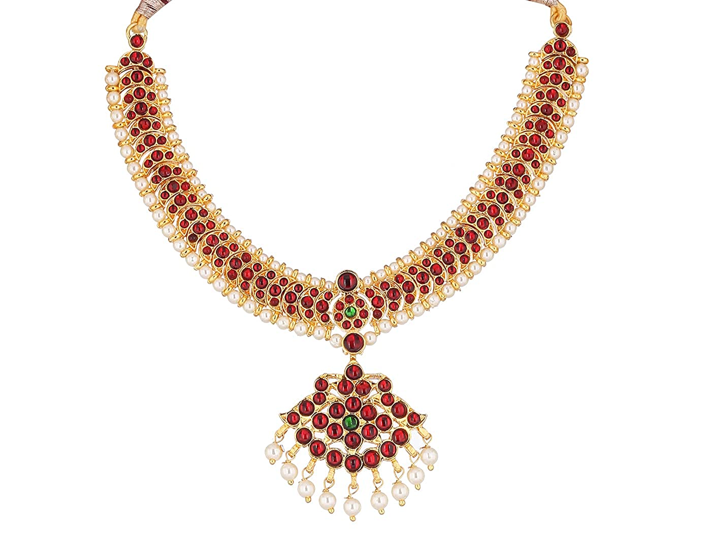 Bharatanatyam Majestic Pearls Necklace - Golden Collections