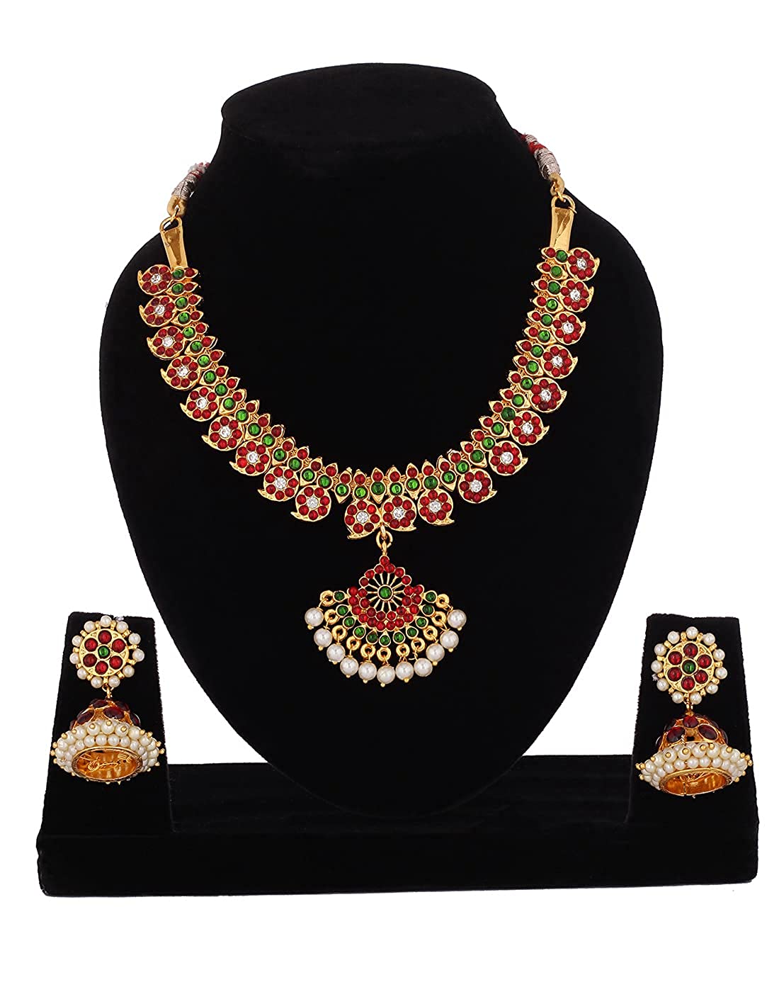 Serene Bharatanatyam Short Necklace Mango Set Goldencollections