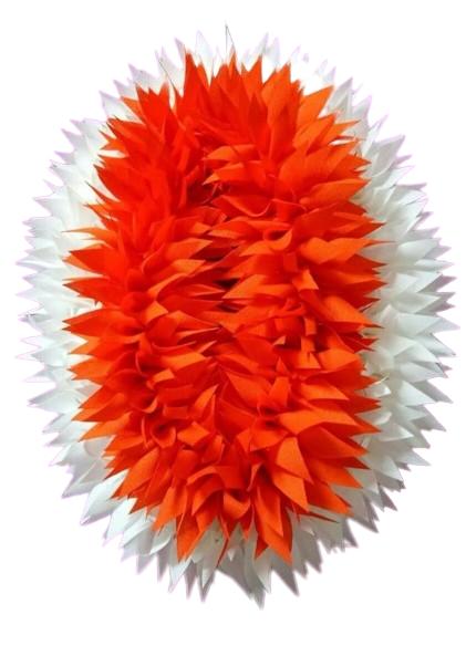 White and Orange Bharatanatyam Gajra Veni Flowers BDF-008