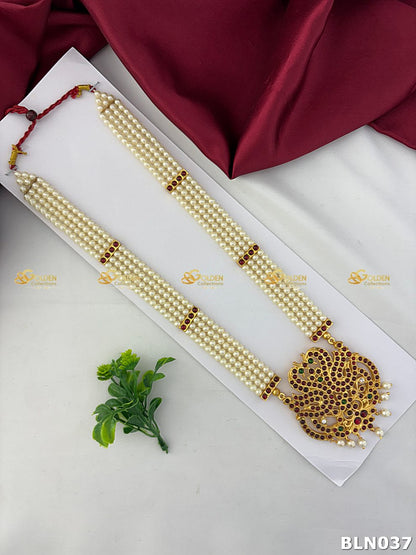 Bharatanatyam kempu Gold Necklace BLN037