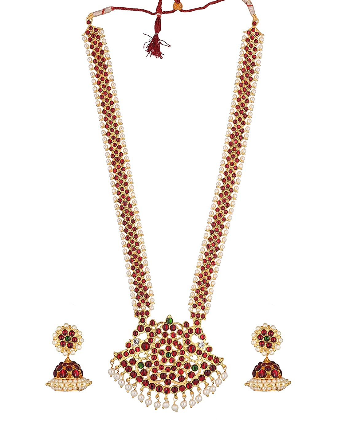 Bharatanatyam necklace Jewelry Long Kempu Haram Set