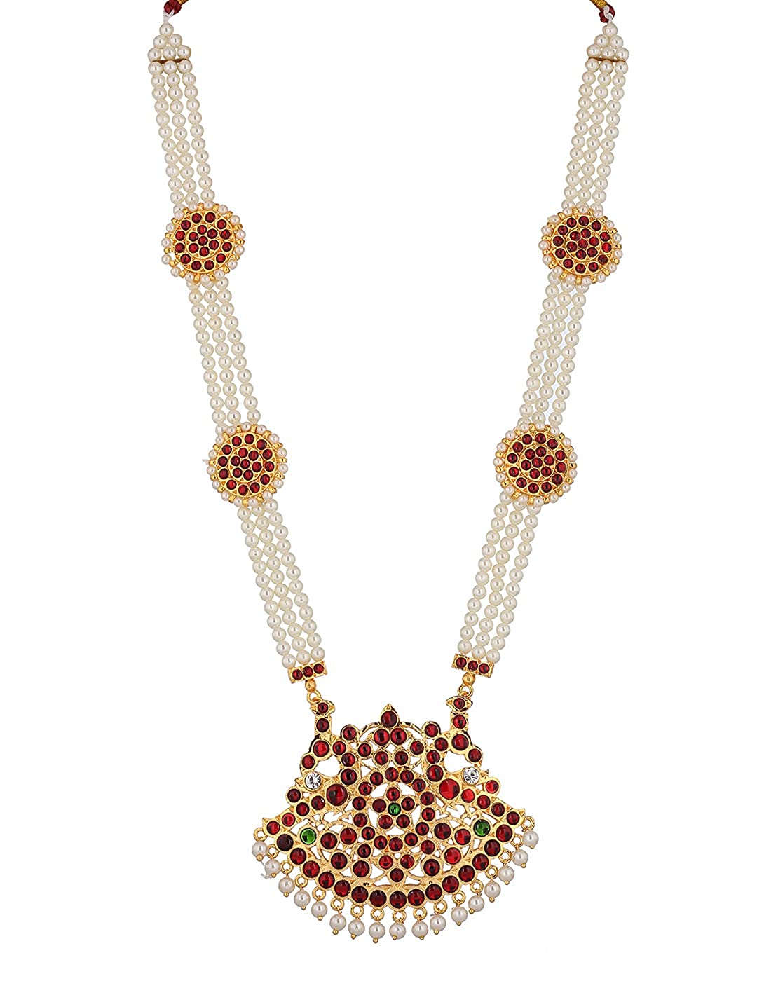 Bharatanatyam Majestic Pearls Necklace - Golden Collections