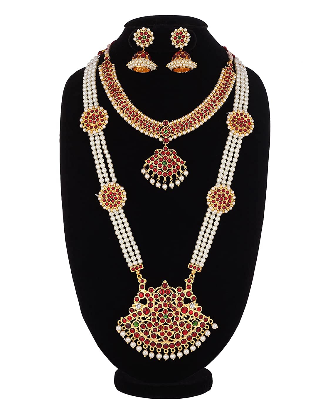 Bharatanatyam Majestic Pearls  Haram Set - Golden Collections