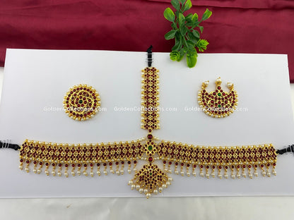 Bharatanatyam Headset Nethichutti with Kemp Stones BHS-006 for Bharatanatyam and Kuchipudi dance