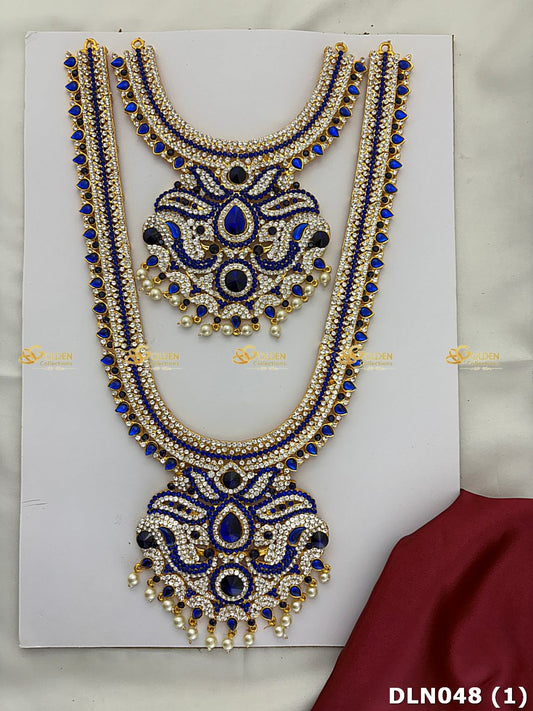 Lakshmi / Amman Blue 2 Step Long Haram DLN048 deity long haram image 1
