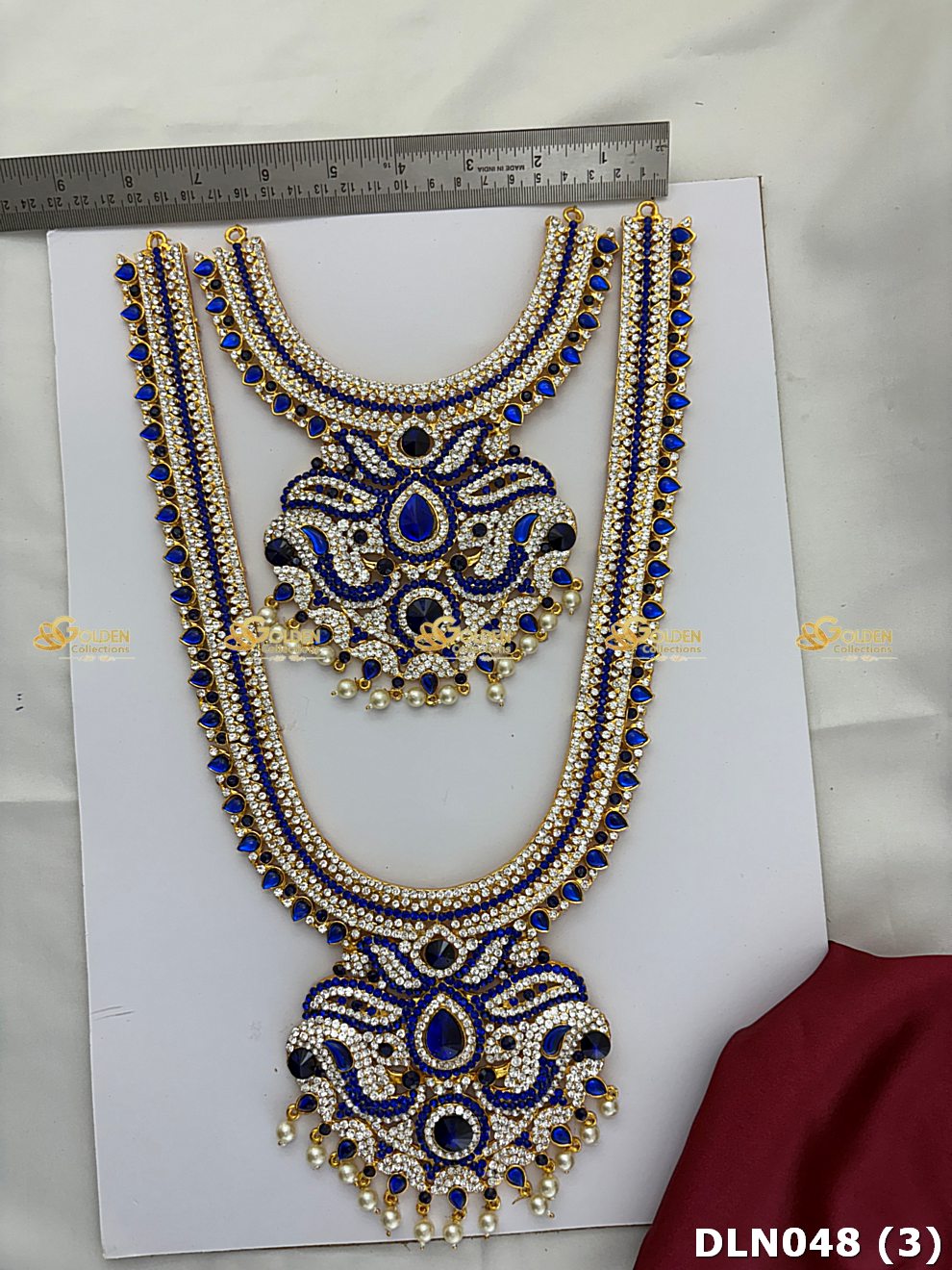 Lakshmi / Amman Blue 2 Step Long Haram DLN048 deity long haram image 3
